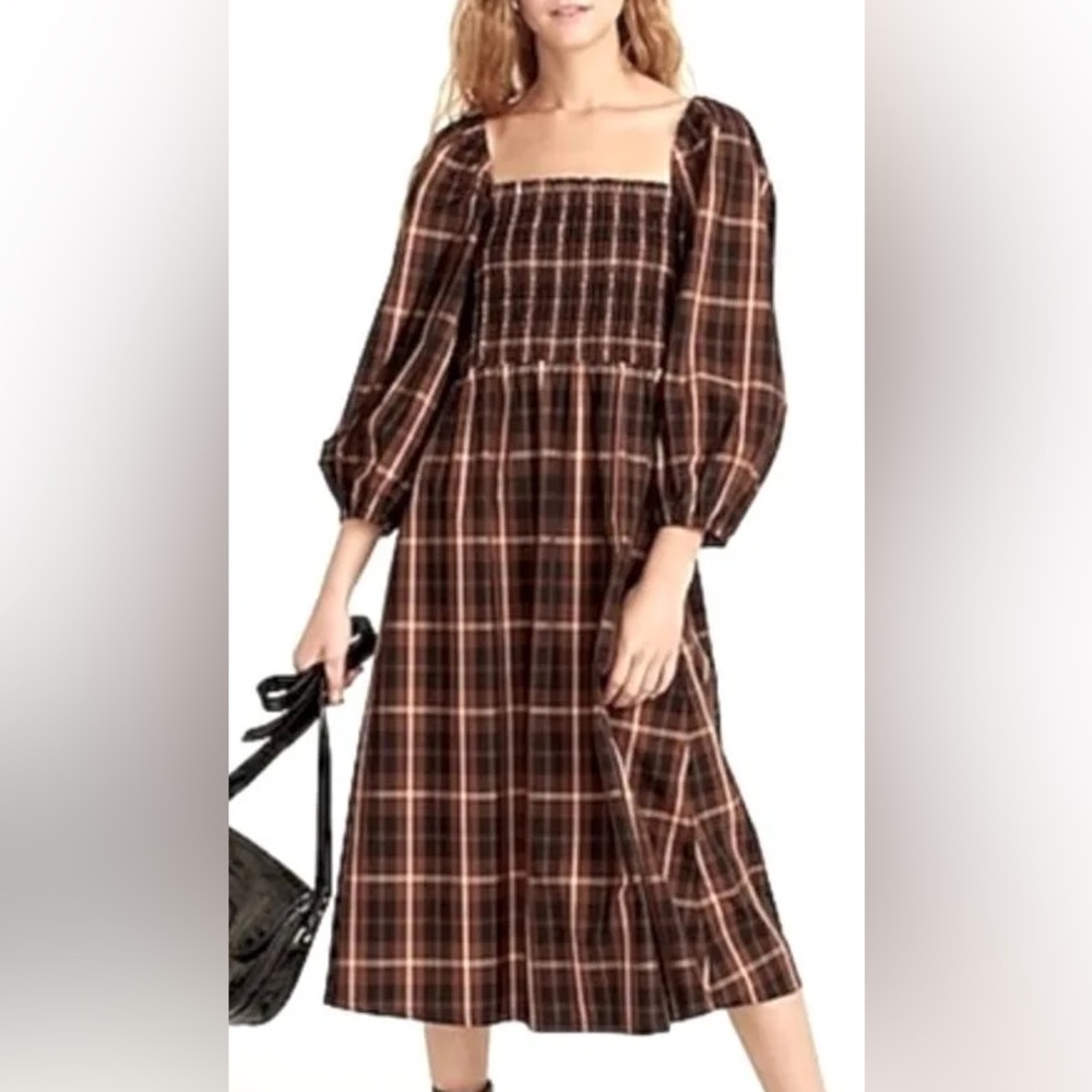 J.Crew Plaid Midi Dress